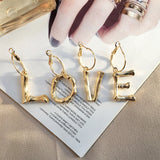 A~Z gold hoop earrings for girls