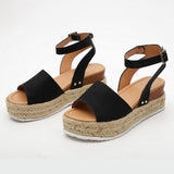 Leopard Wedges Sandals For Women High Heels Summer Shoes