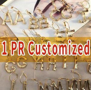 A~Z gold hoop earrings for girls