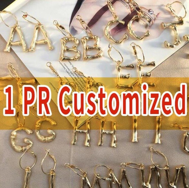 A~Z gold hoop earrings for girls