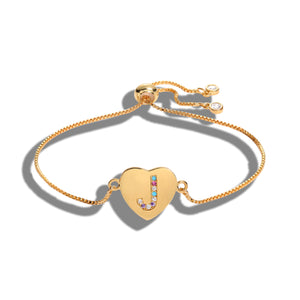 Cubic Zirconia 26 Alphabet Letter Charm Bracelet