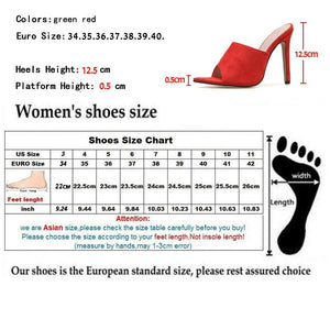 Pointed Stiletto High Heel 12.5CM Slippers Sandals Rubber Sole Woman Shoes