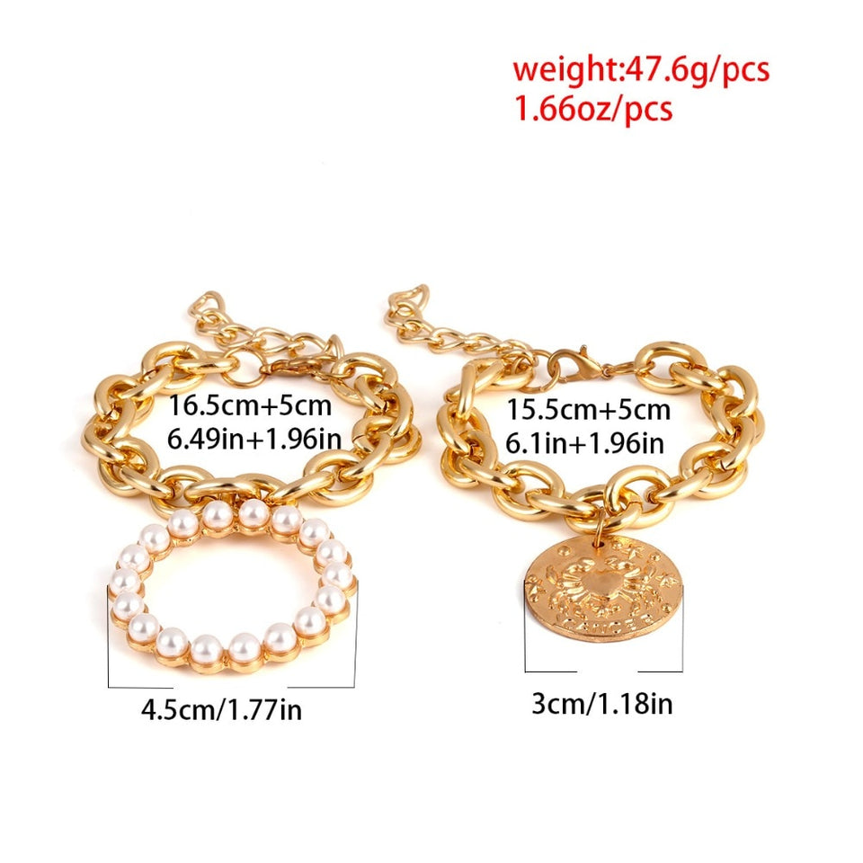 Exaggerated Charm Pearl Crab Pendant Bracelet Fashion Summer Jewelry for Women Ladies Cuff Bracelets Bangles Female Gifts