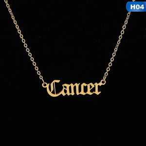 12 Zodiac Letter Constellations Pendants Necklace