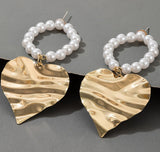 2021 spring and summer new earrings accessories geometric love circle pearl earrings women
