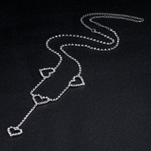 Silver Rhinestone Crystal Body Chain