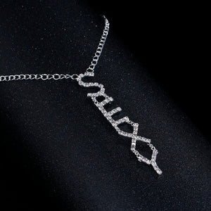 Silver Rhinestone Crystal Body Chain