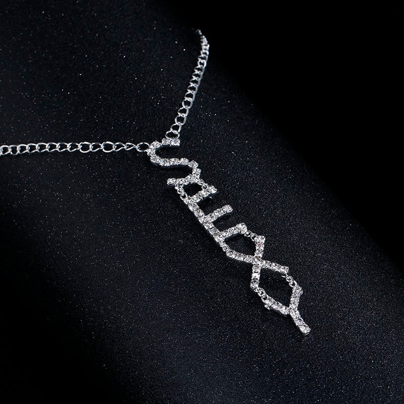 Silver Rhinestone Crystal Body Chain