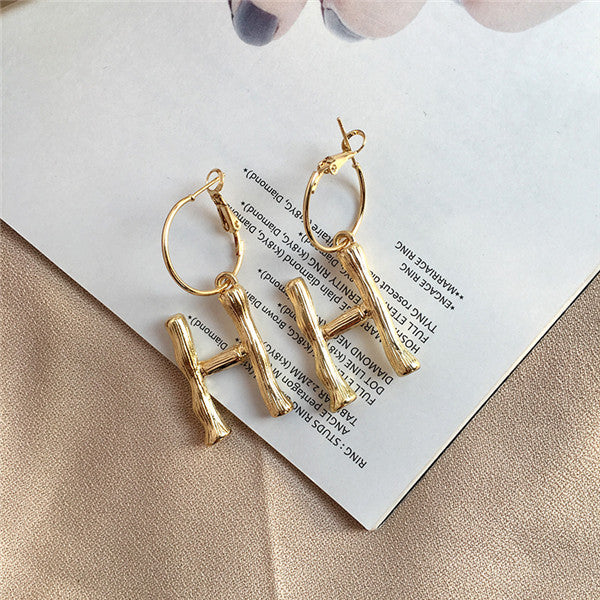 A~Z gold hoop earrings for girls