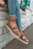 Leopard Wedges Sandals For Women High Heels Summer Shoes
