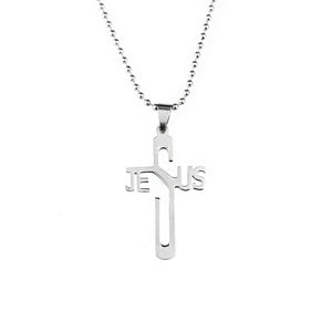 JESUS CROSS Fashion Pendant Necklace Jewelry Stainless Steel Chain