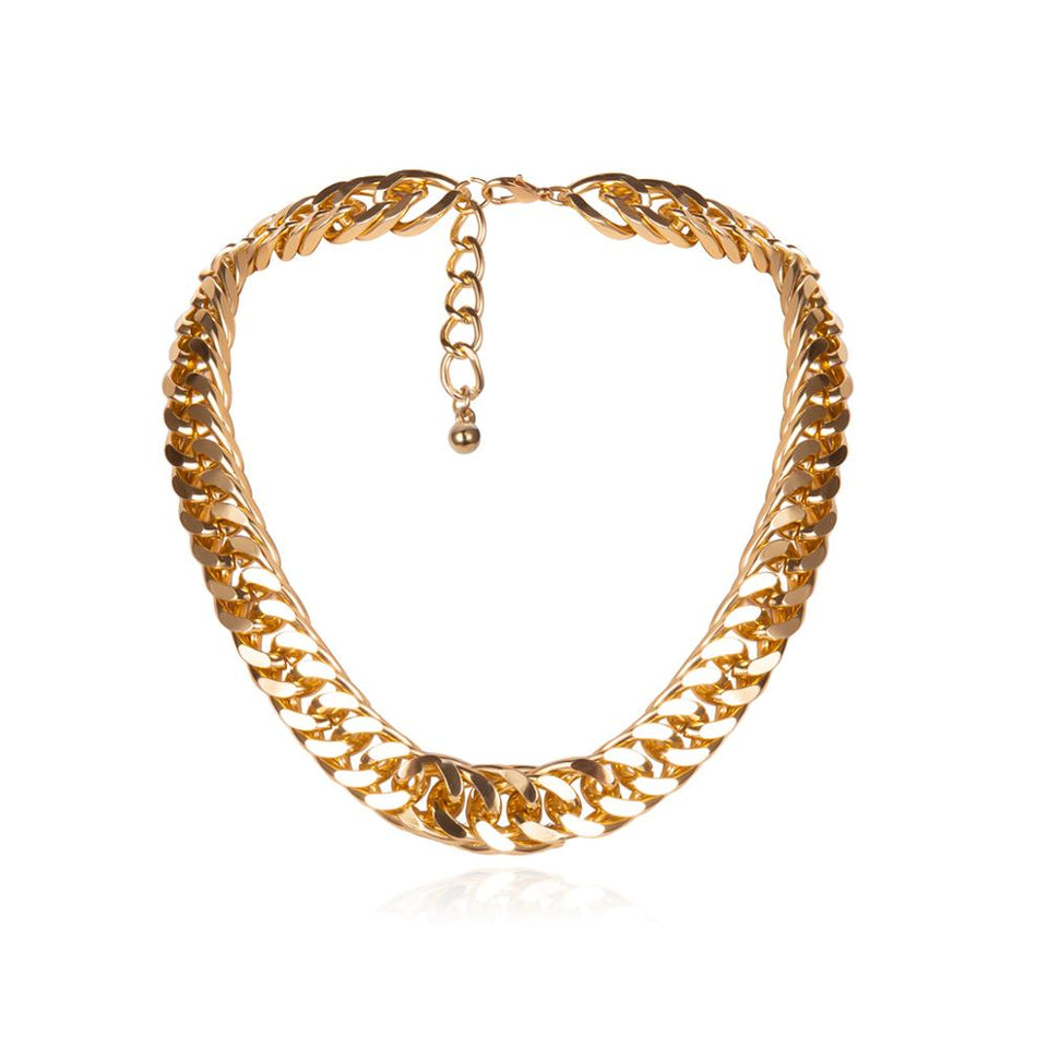 Punk Hip Hop Curb Cuban Thick Short Choker Necklace Men Simple Minimalist Chunky Collar Necklace