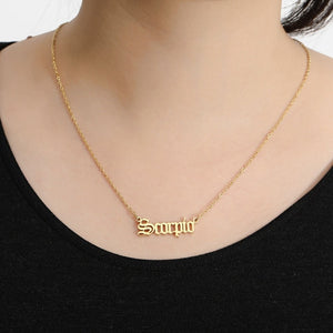 12 Zodiac Letter Constellations Pendants Necklace