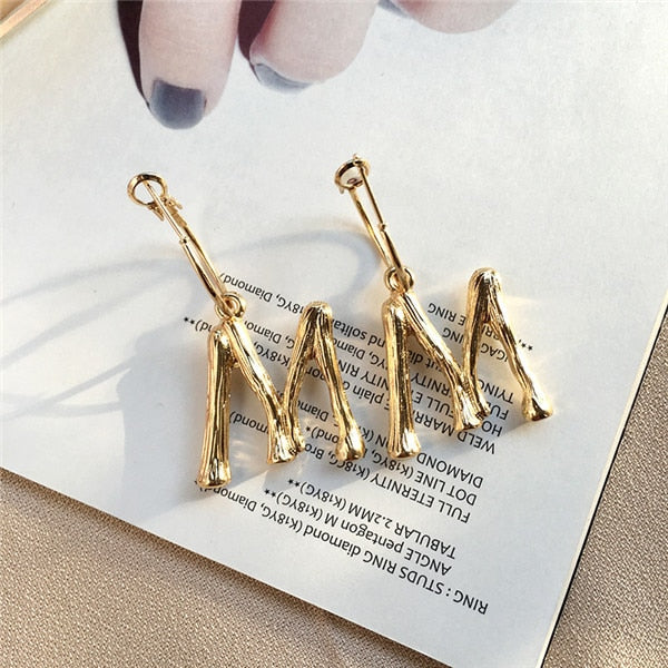 A~Z gold hoop earrings for girls