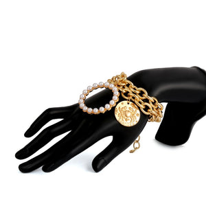 Exaggerated Charm Pearl Crab Pendant Bracelet Fashion Summer Jewelry for Women Ladies Cuff Bracelets Bangles Female Gifts
