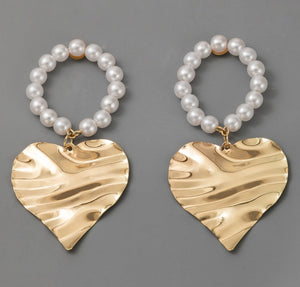 2021 spring and summer new earrings accessories geometric love circle pearl earrings women