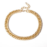 Punk Hip Hop Curb Cuban Thick Short Choker Necklace Men Simple Minimalist Chunky Collar Necklace