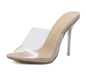 Women Slippers Comfortable Soft Sandals Sexy Women Shoes Party Crystal Transparent High Heel
