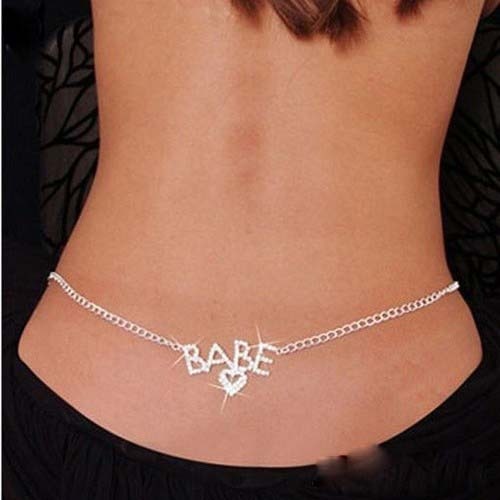 Silver Rhinestone Crystal Body Chain