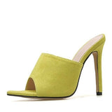 Pointed Stiletto High Heel 12.5CM Slippers Sandals Rubber Sole Woman Shoes
