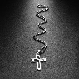 JESUS CROSS Fashion Pendant Necklace Jewelry Stainless Steel Chain