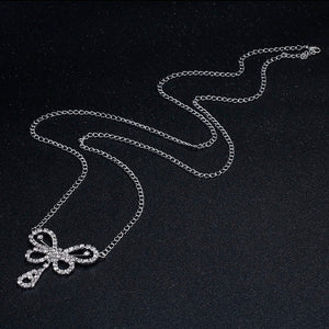 Silver Rhinestone Crystal Body Chain