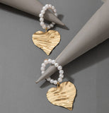 2021 spring and summer new earrings accessories geometric love circle pearl earrings women