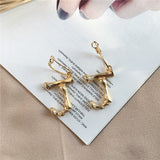 A~Z gold hoop earrings for girls