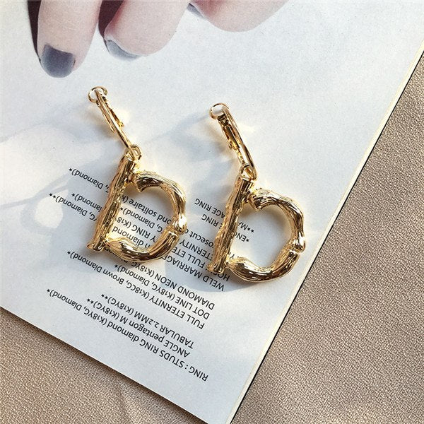 A~Z gold hoop earrings for girls