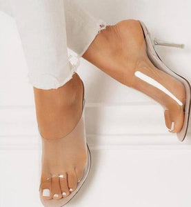 Women Slippers Comfortable Soft Sandals Sexy Women Shoes Party Crystal Transparent High Heel