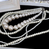 Women's Long Layered Chains / Pearl Strand / Long Necklace Multilayer, Normal Length White Fashionable Necklaces Jewelry
