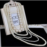 Women's Long Layered Chains / Pearl Strand / Long Necklace Multilayer, Normal Length White Fashionable Necklaces Jewelry