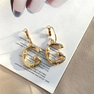 A~Z gold hoop earrings for girls