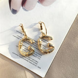A~Z gold hoop earrings for girls