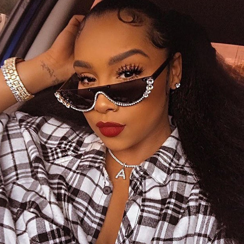 Cat Eye Sunglasses Women Luxury Brand glasses Metal jewel with Rhinestone Decoration Cat Eyes Sun glasses Vintage Shades Oculos