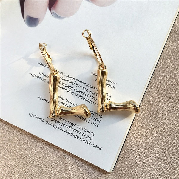 A~Z gold hoop earrings for girls