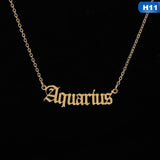 12 Zodiac Letter Constellations Pendants Necklace