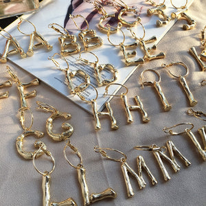 A~Z gold hoop earrings for girls