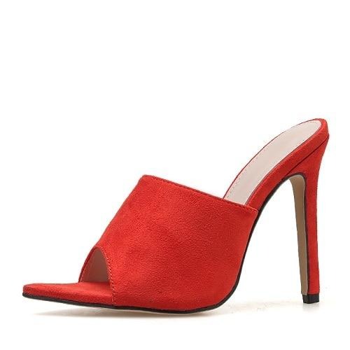 Pointed Stiletto High Heel 12.5CM Slippers Sandals Rubber Sole Woman Shoes