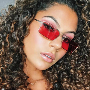 Fashion Tiny Narrow Rectangle Sunglasses Women Thin Small Sun Glasses Brand Designer Vintage Glasses