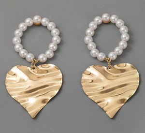 2021 spring and summer new earrings accessories geometric love circle pearl earrings women