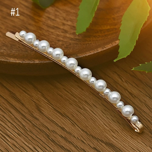 Acrylic Imitation Pearl Women Barrettes Elegant for female girl Hair Clip Hairgrips Hair Accessories