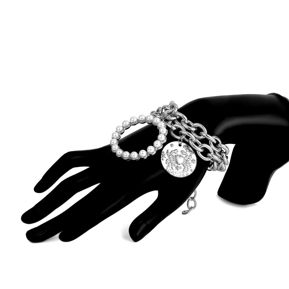 Exaggerated Charm Pearl Crab Pendant Bracelet Fashion Summer Jewelry for Women Ladies Cuff Bracelets Bangles Female Gifts