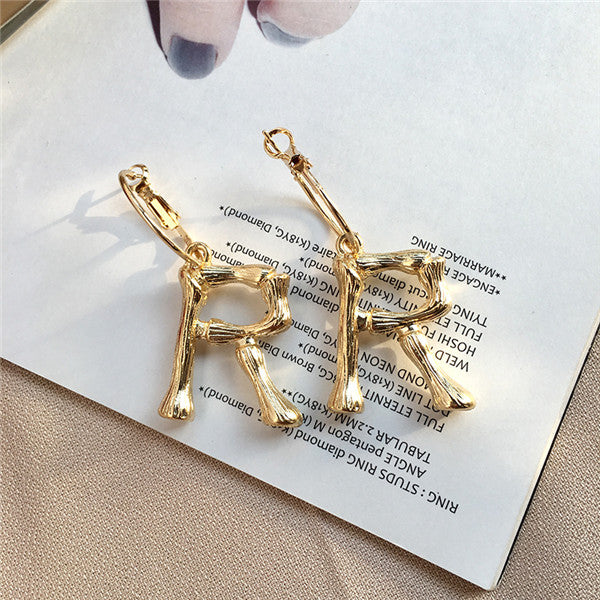 A~Z gold hoop earrings for girls