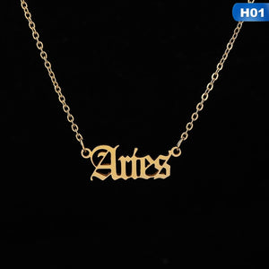 12 Zodiac Letter Constellations Pendants Necklace