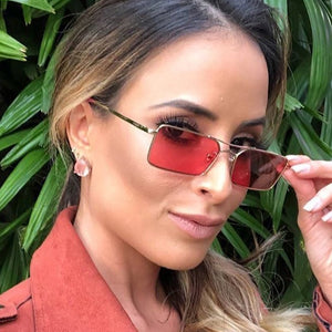 Fashion Tiny Narrow Rectangle Sunglasses Women Thin Small Sun Glasses Brand Designer Vintage Glasses