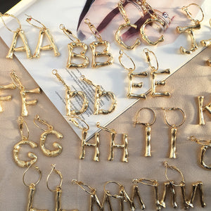 A~Z gold hoop earrings for girls