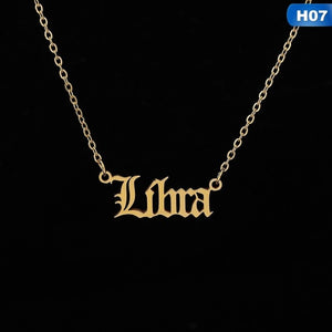 12 Zodiac Letter Constellations Pendants Necklace