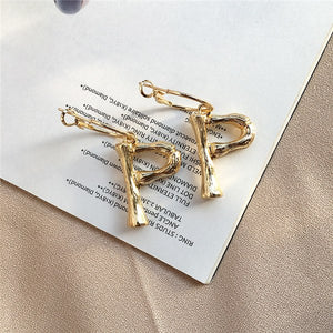 A~Z gold hoop earrings for girls