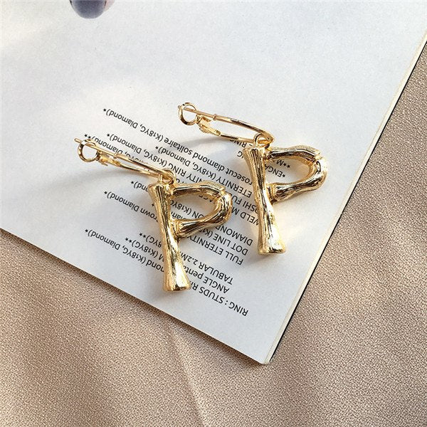 A~Z gold hoop earrings for girls